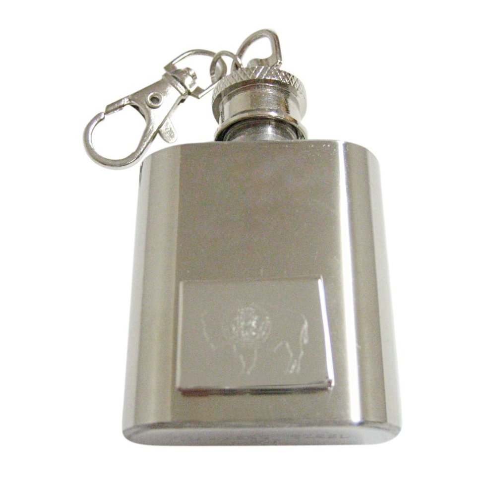 Wyoming State Map Shape And 1oz Keychain Flask - image 1